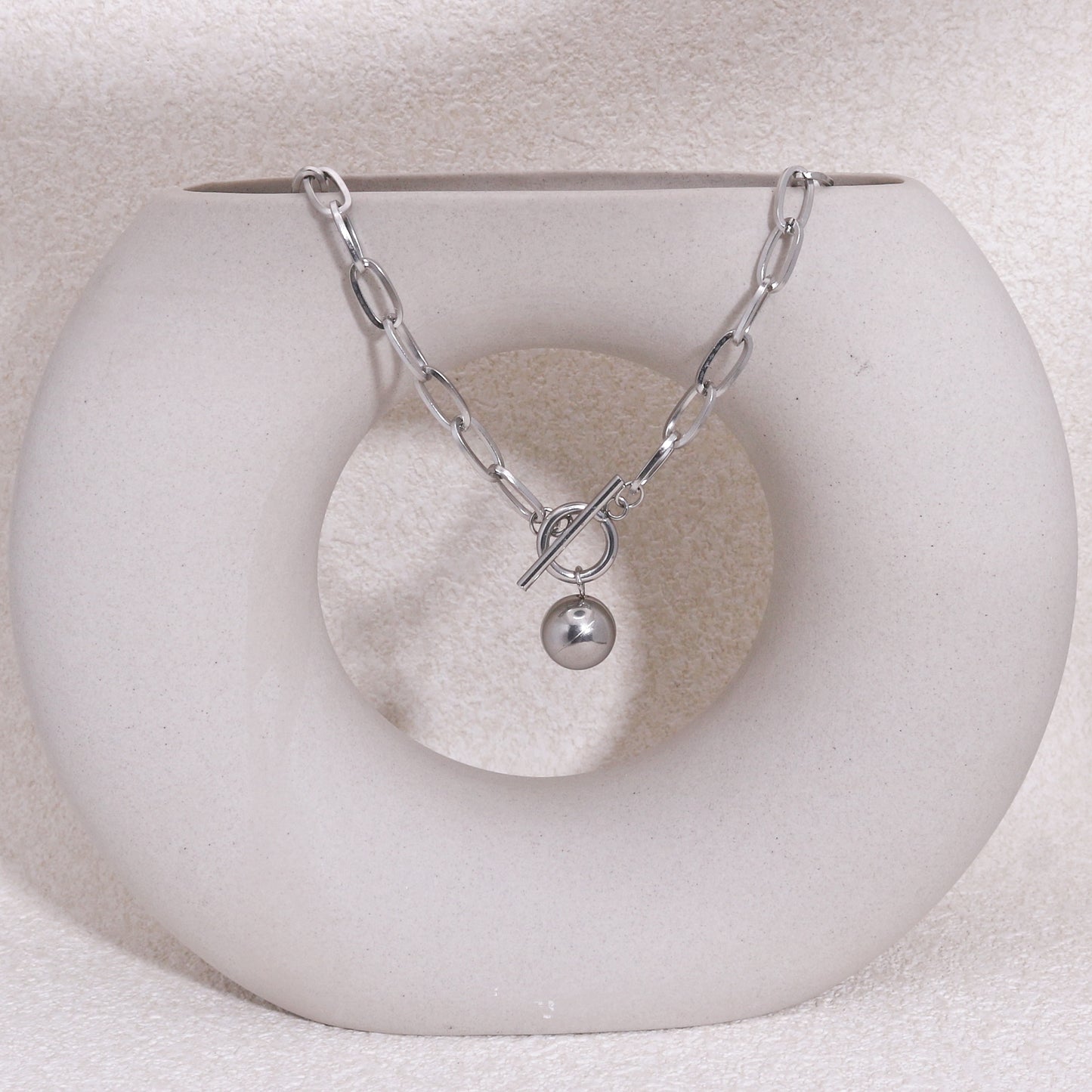 Thalia Steel Hardware Spherical Necklace
