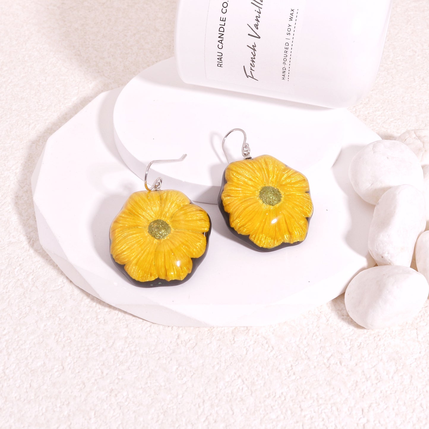 GARLAND Floral Statement Drop Earrings