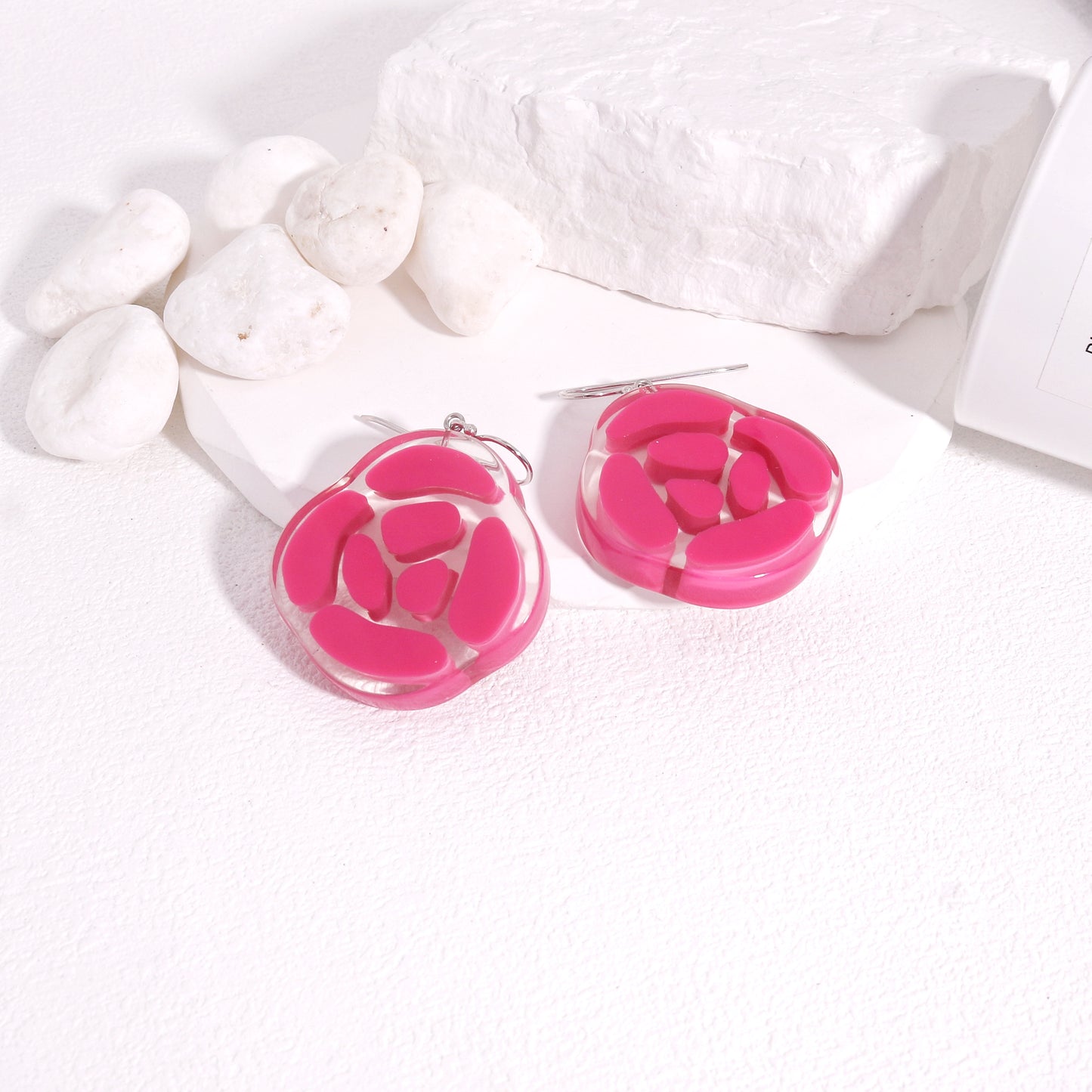ROSELYN Painted Flower Minimalist Drop Earrings