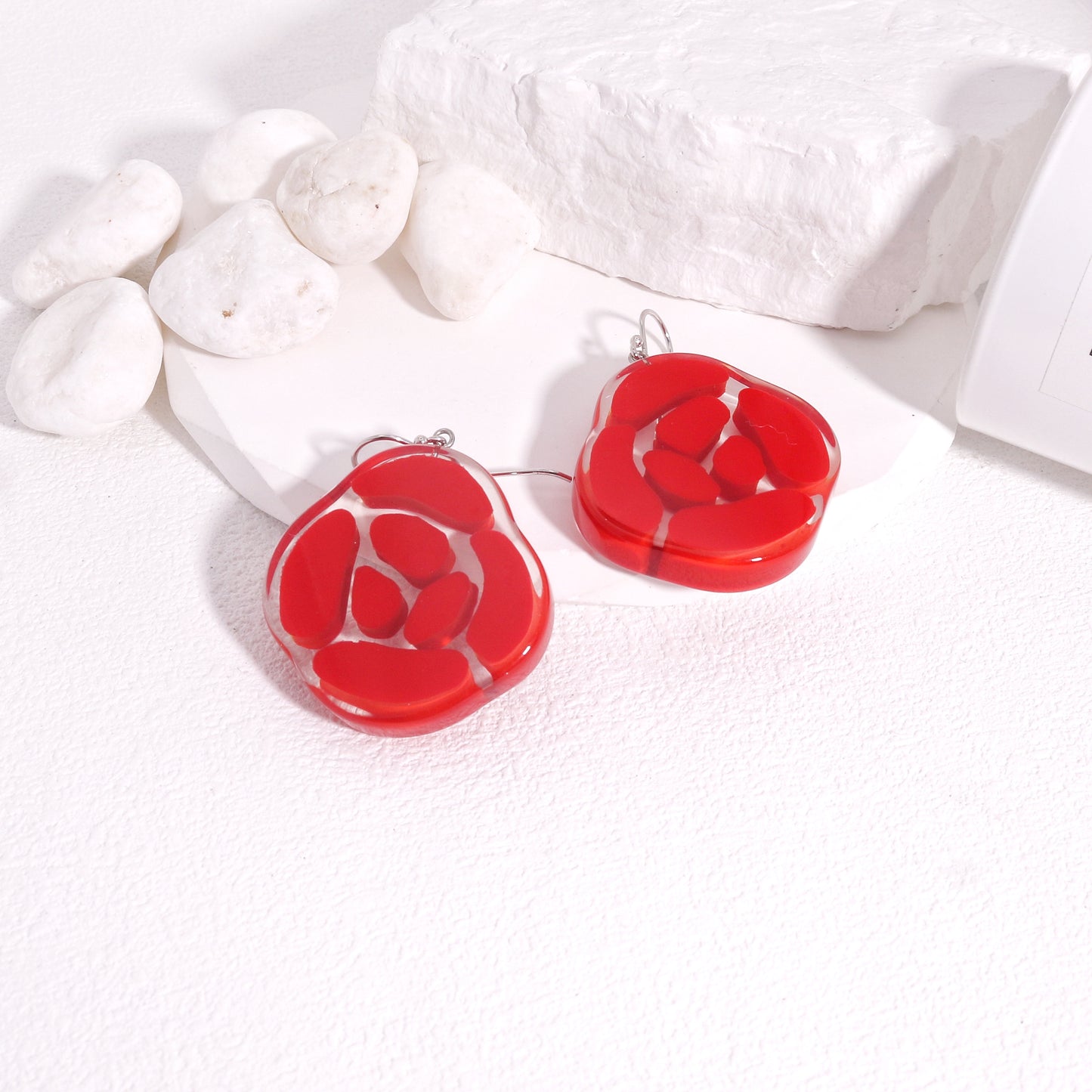 ROSELYN Painted Flower Minimalist Drop Earrings