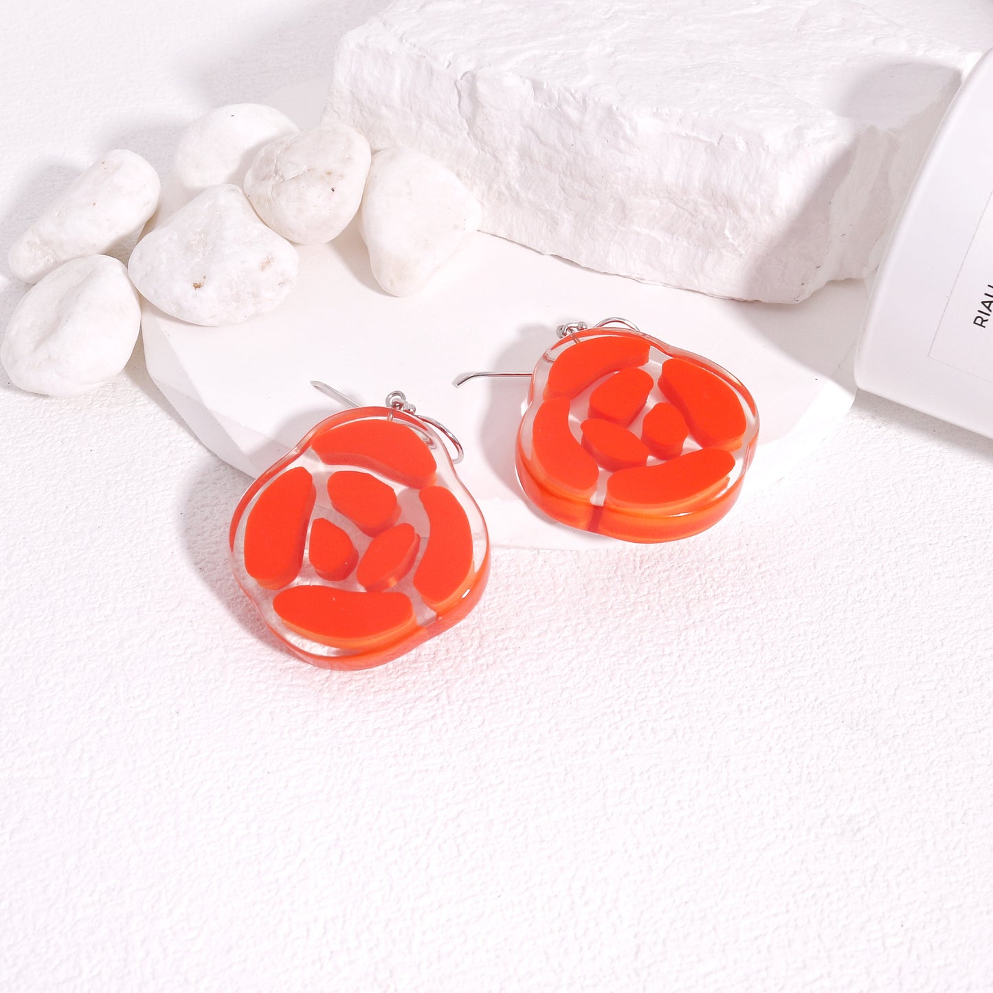 ROSELYN Painted Flower Minimalist Drop Earrings