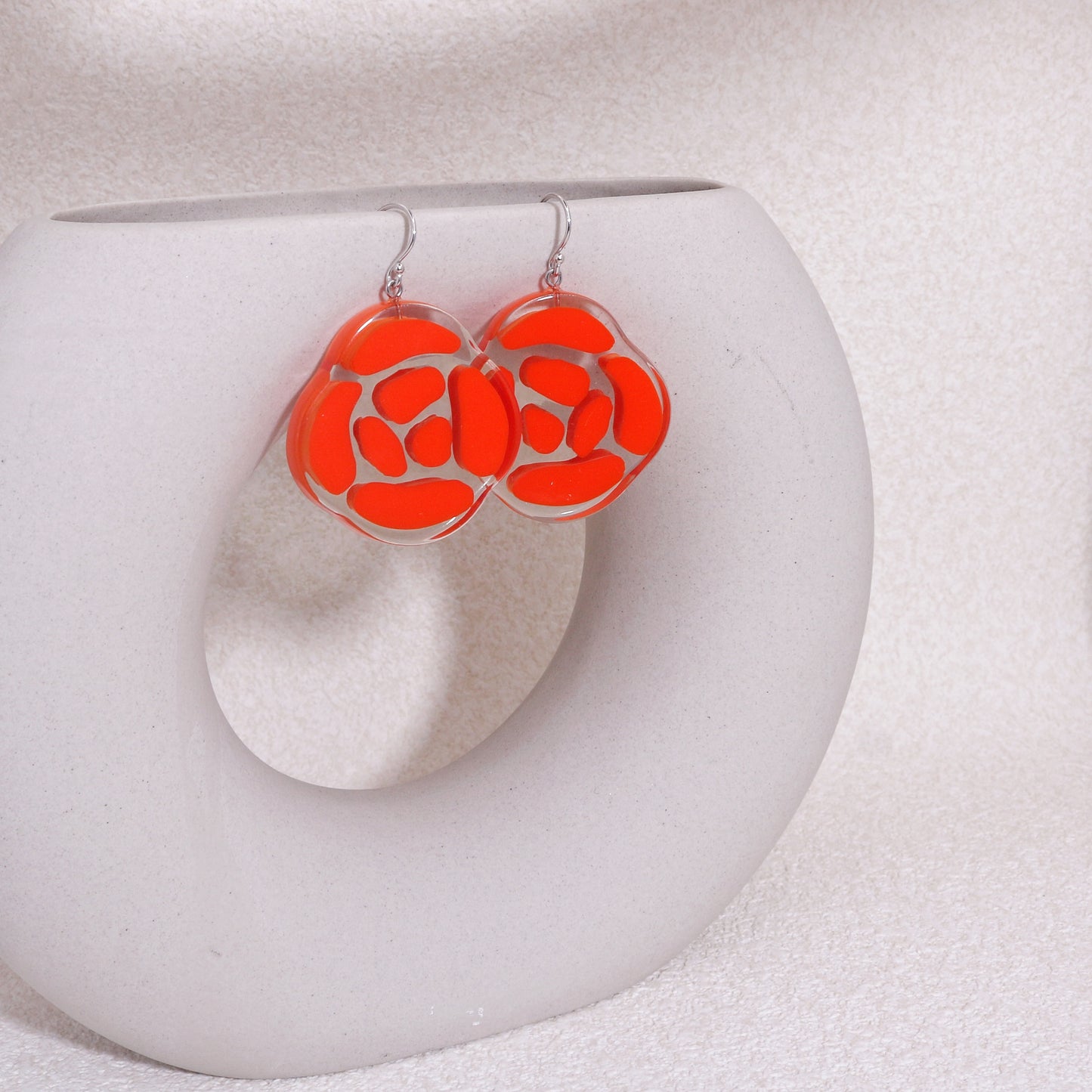 ROSELYN Painted Flower Minimalist Drop Earrings