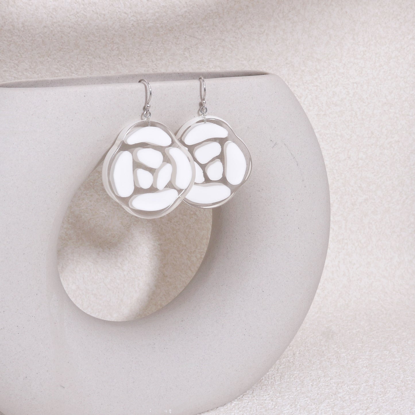 ROSELYN Painted Flower Minimalist Drop Earrings
