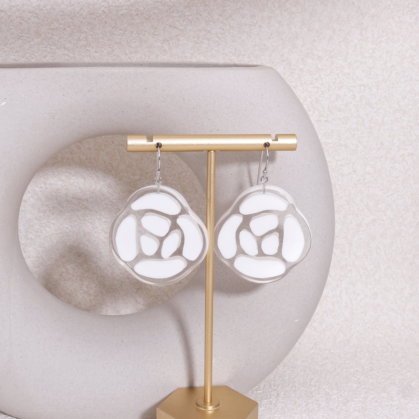 ROSELYN Painted Flower Minimalist Drop Earrings