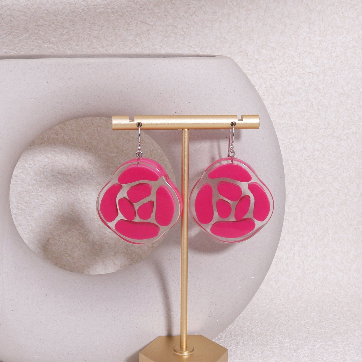 ROSELYN Painted Flower Minimalist Drop Earrings