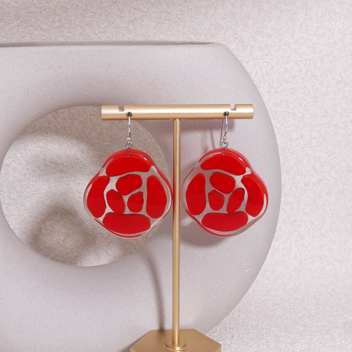 ROSELYN Painted Flower Minimalist Drop Earrings
