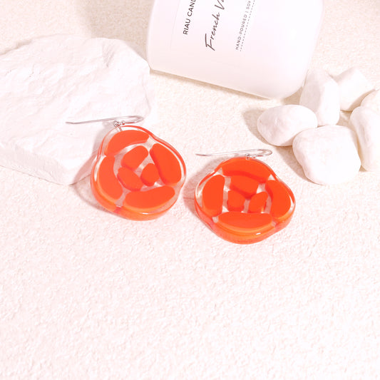 ROSELYN Painted Flower Minimalist Drop Earrings