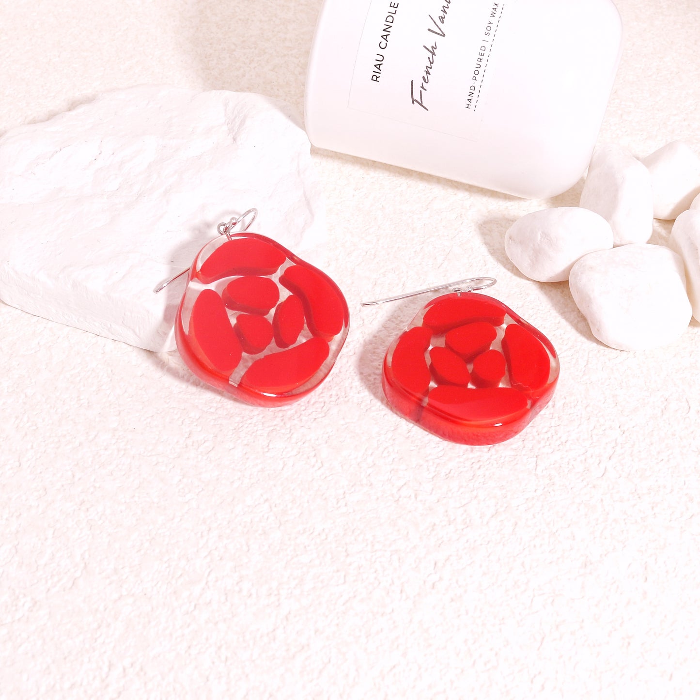 ROSELYN Painted Flower Minimalist Drop Earrings