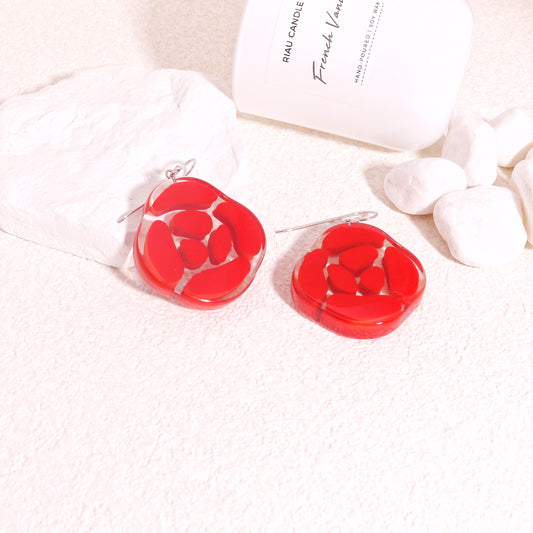 ROSELYN Painted Flower Minimalist Drop Earrings