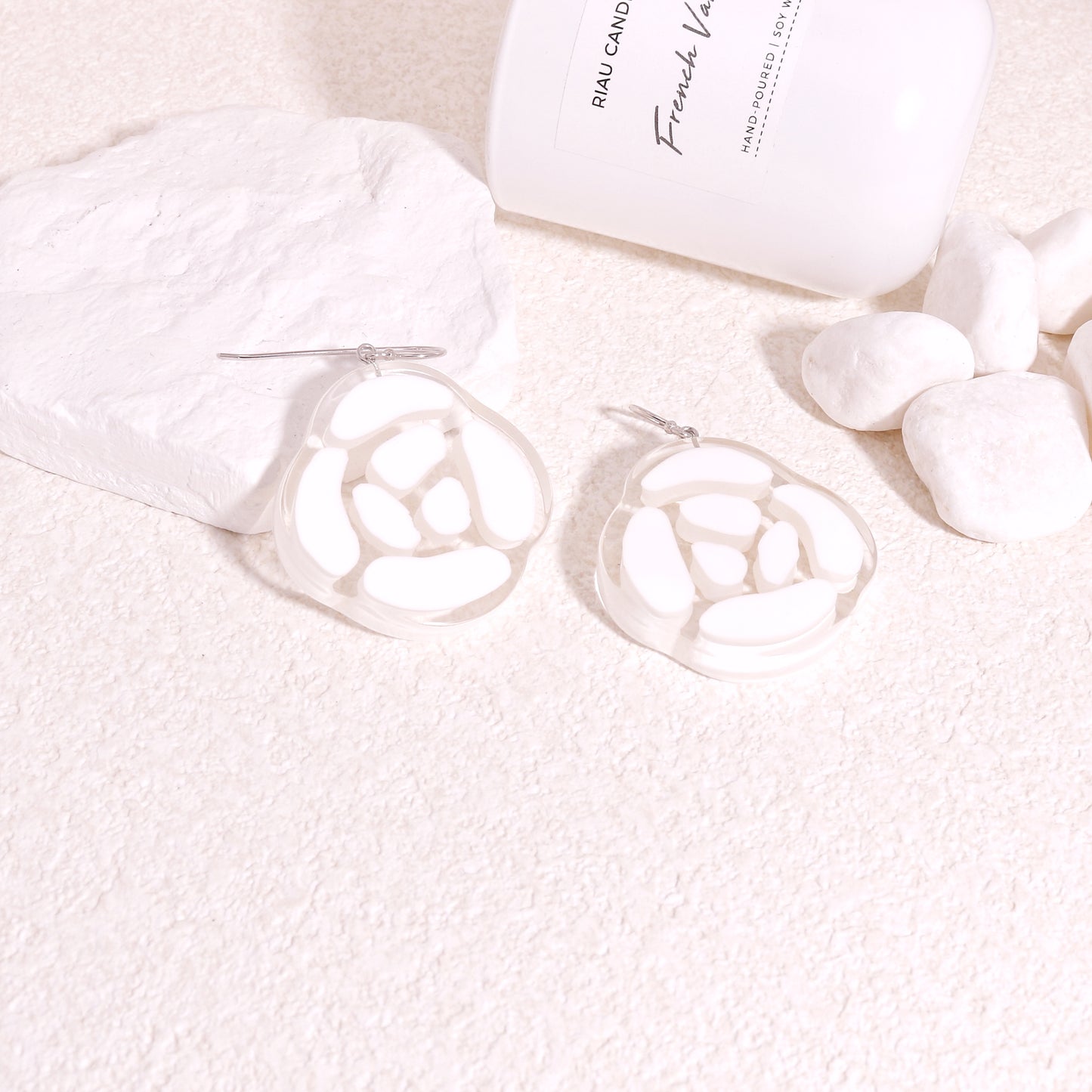 ROSELYN Painted Flower Minimalist Drop Earrings