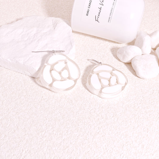 ROSELYN Painted Flower Minimalist Drop Earrings