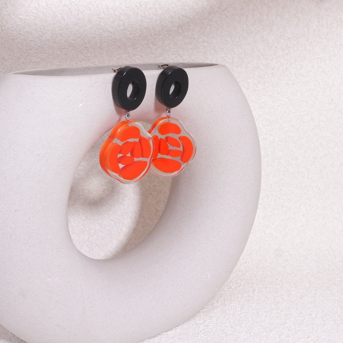 ROSELYN Painted Flower Statement Drop Earrings