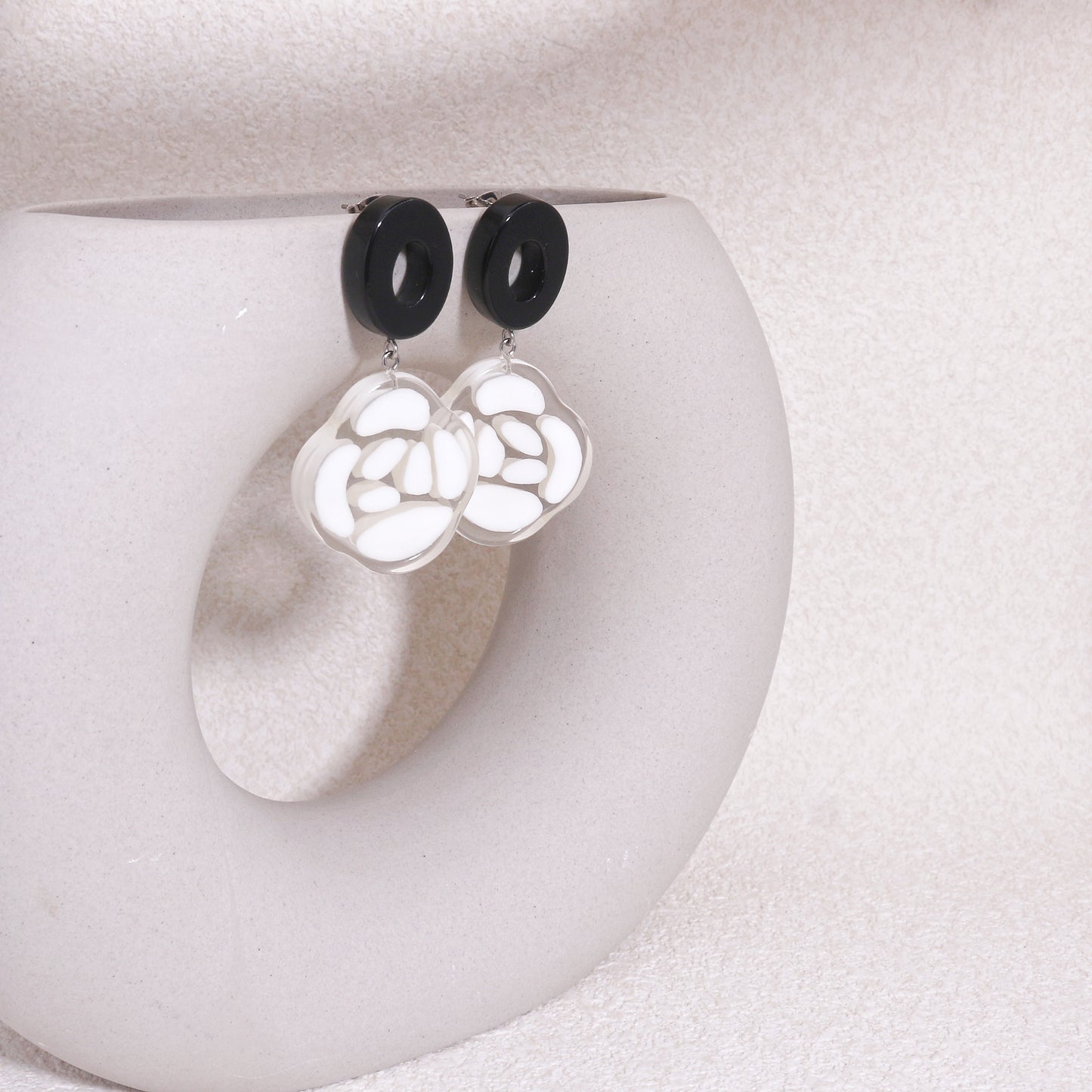 ROSELYN Painted Flower Statement Drop Earrings
