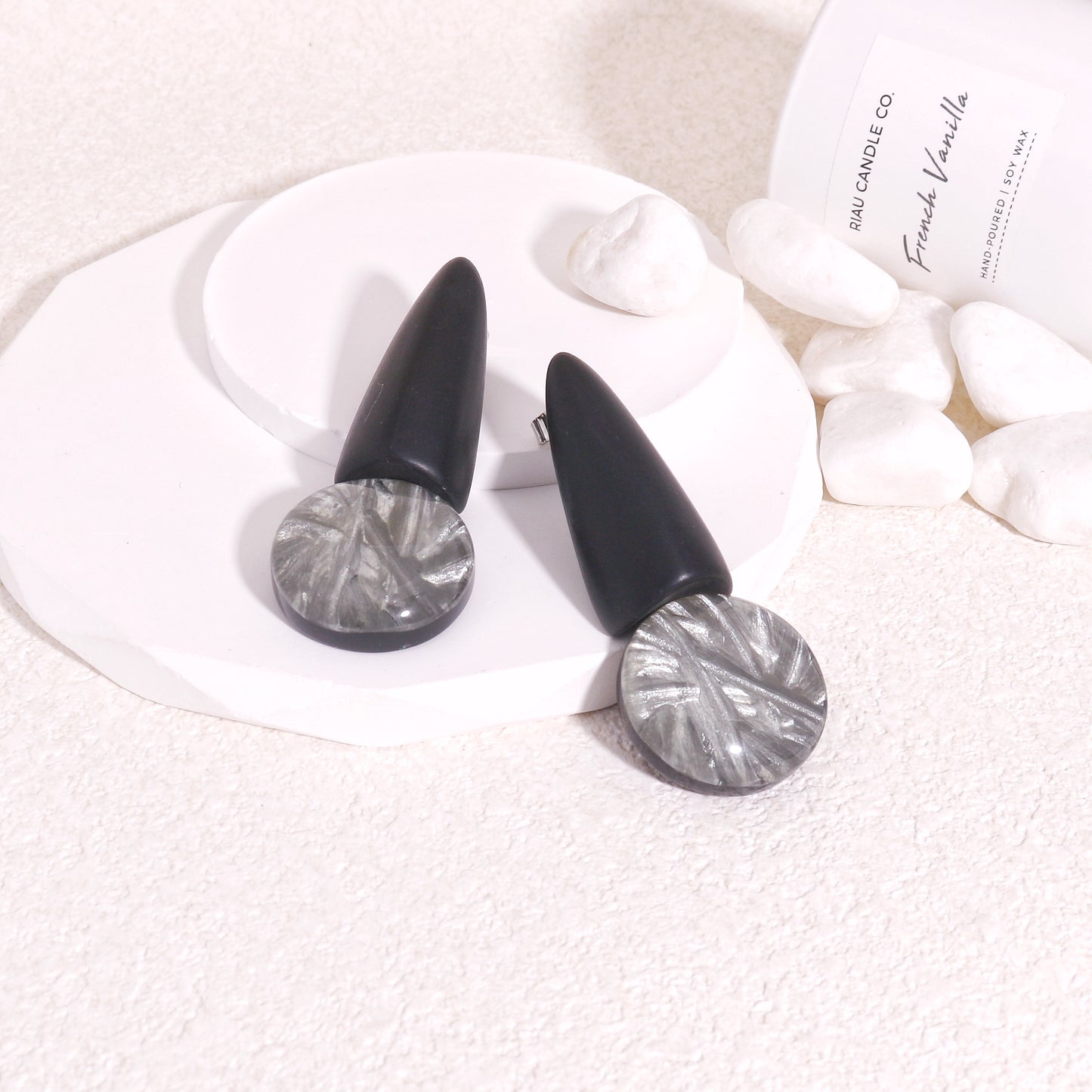 ZSISKA Elegant Black Evening Drop Earrings