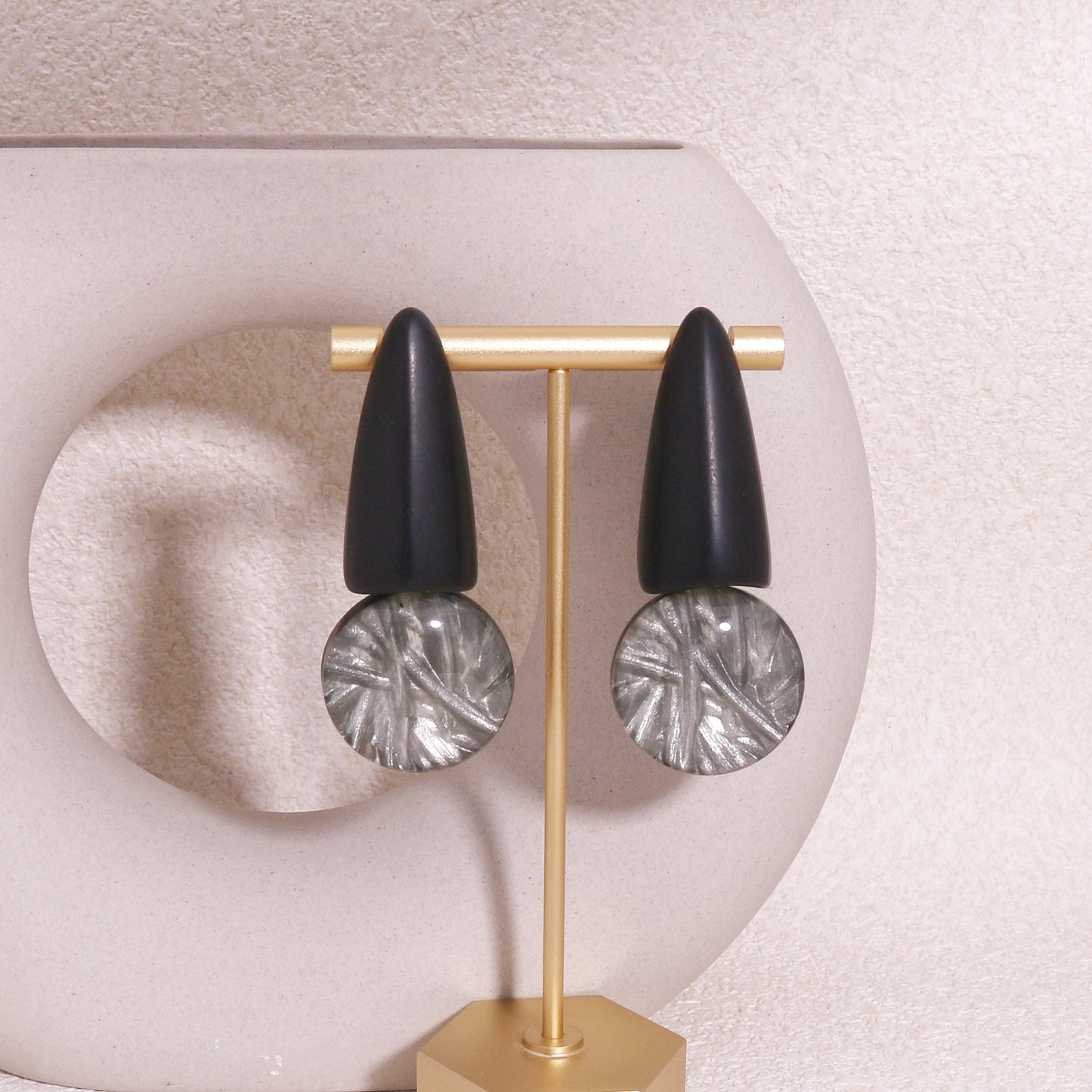 ZSISKA Elegant Black Evening Drop Earrings