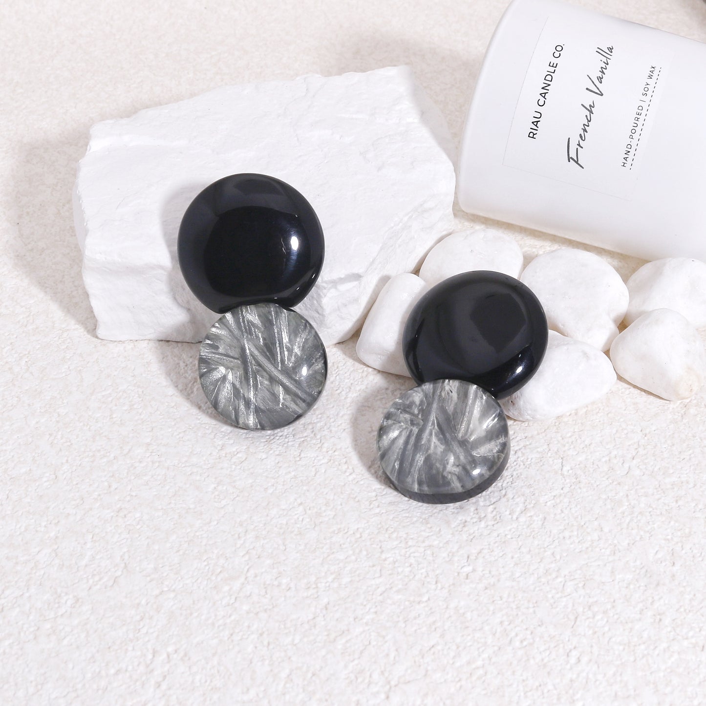 ZSISKA Elegant Orbit Black Evening Drop Earrings