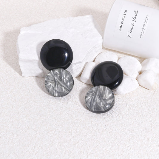 ZSISKA Elegant Orbit Black Evening Drop Earrings