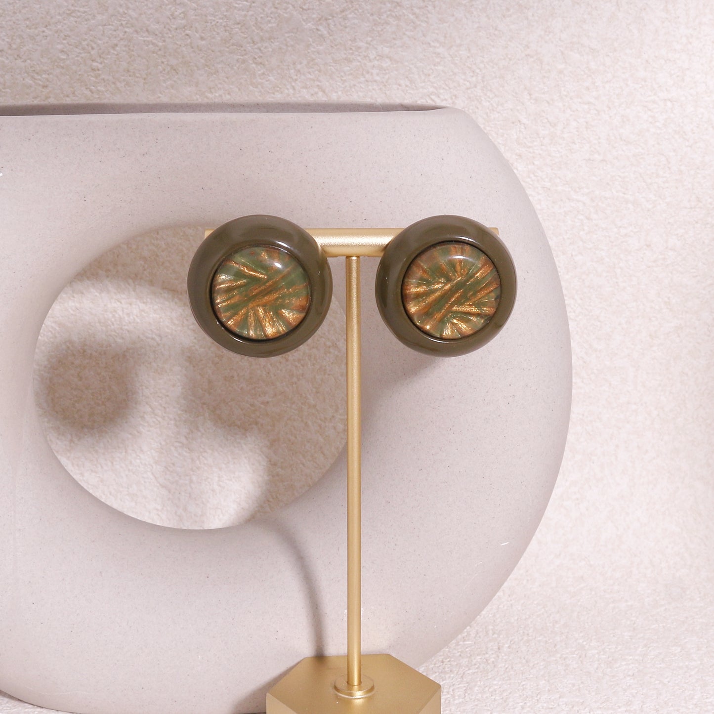 ZSISKA Elegant Green Vintage Stud Earrings