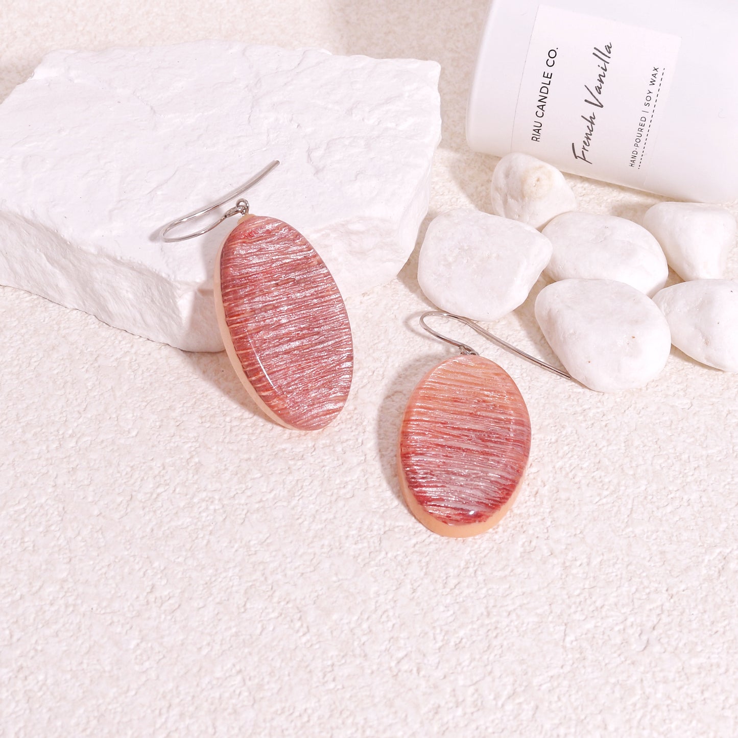 ZSISKA Peach Pink Short Drop Earrings