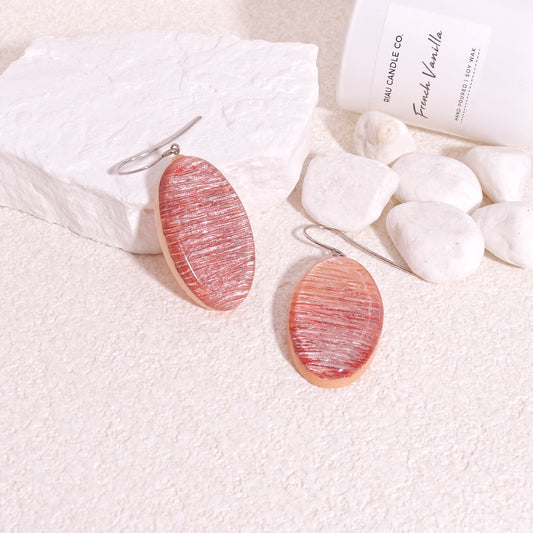 ZSISKA Peach Pink Short Drop Earrings