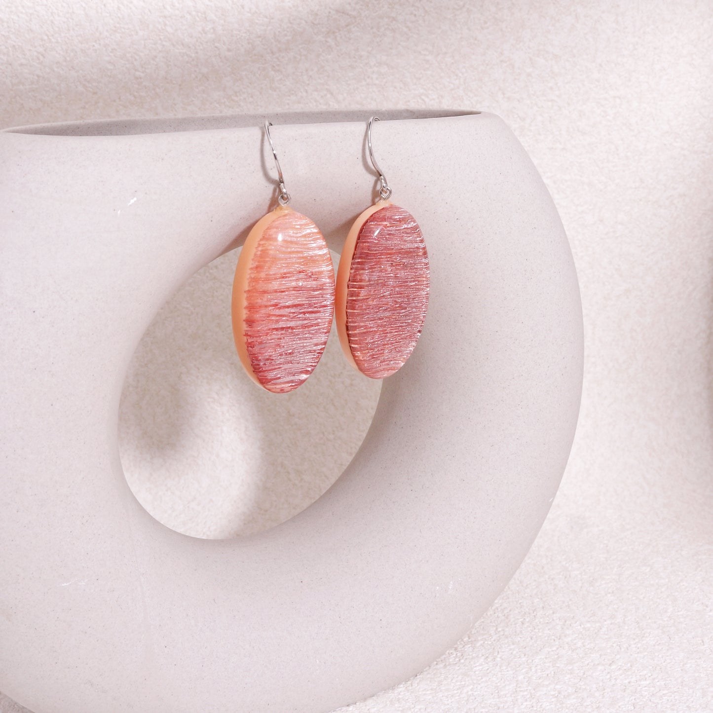 ZSISKA Peach Pink Short Drop Earrings