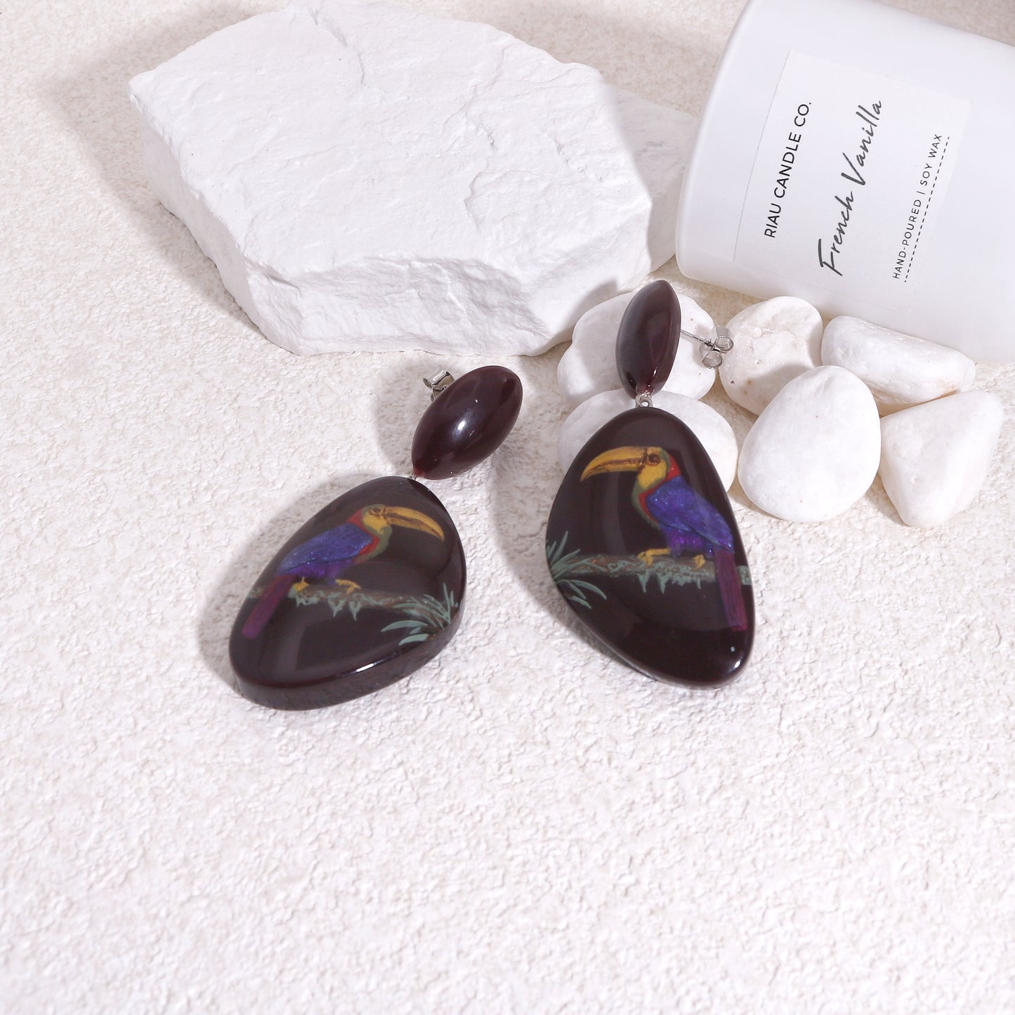 ZSISKA Toucan Brown Drop Earrings