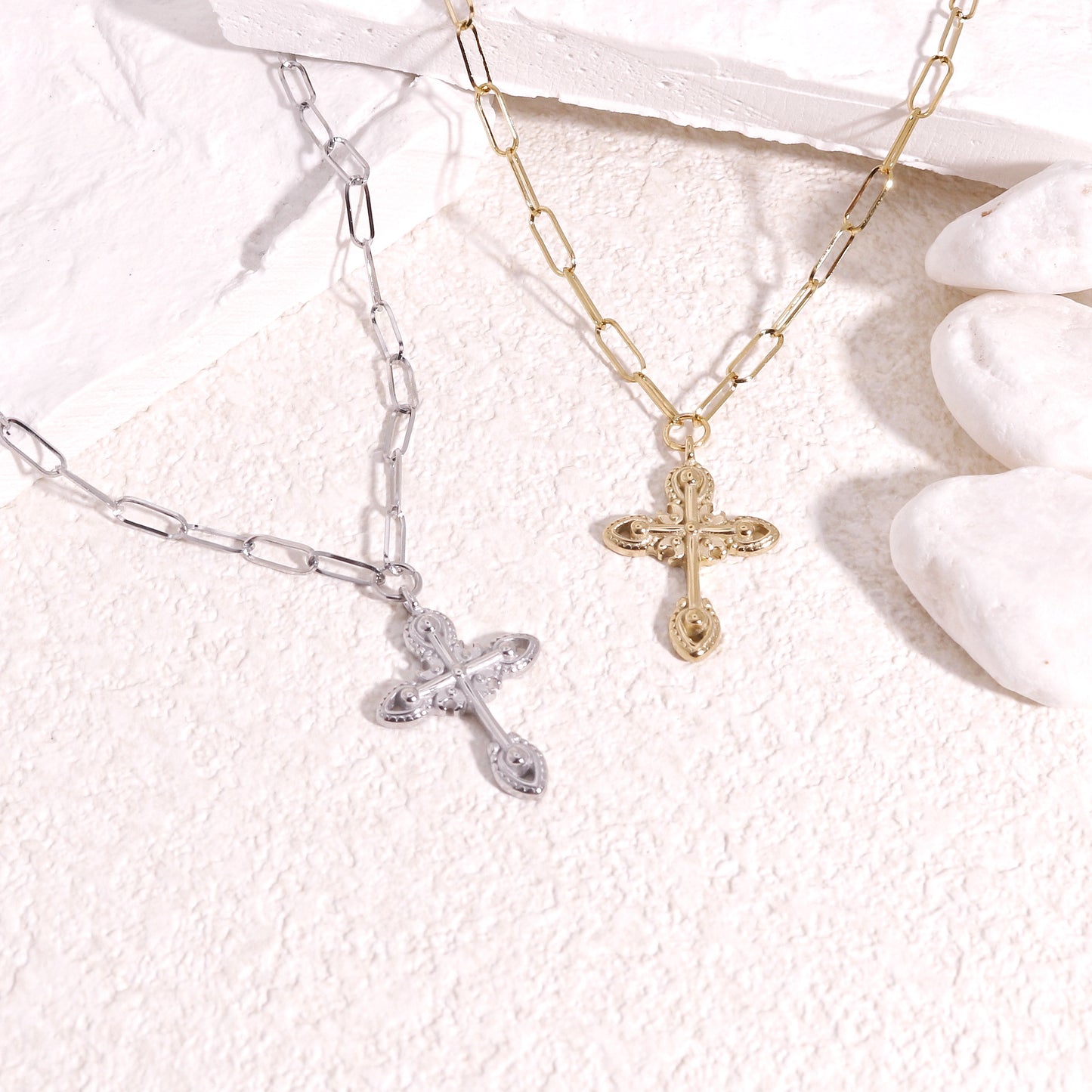 Vintage Filigree Cross Necklace
