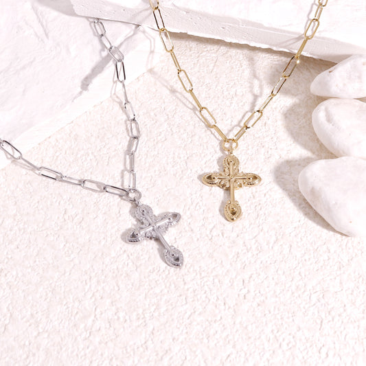 Vintage Filigree Cross Necklace