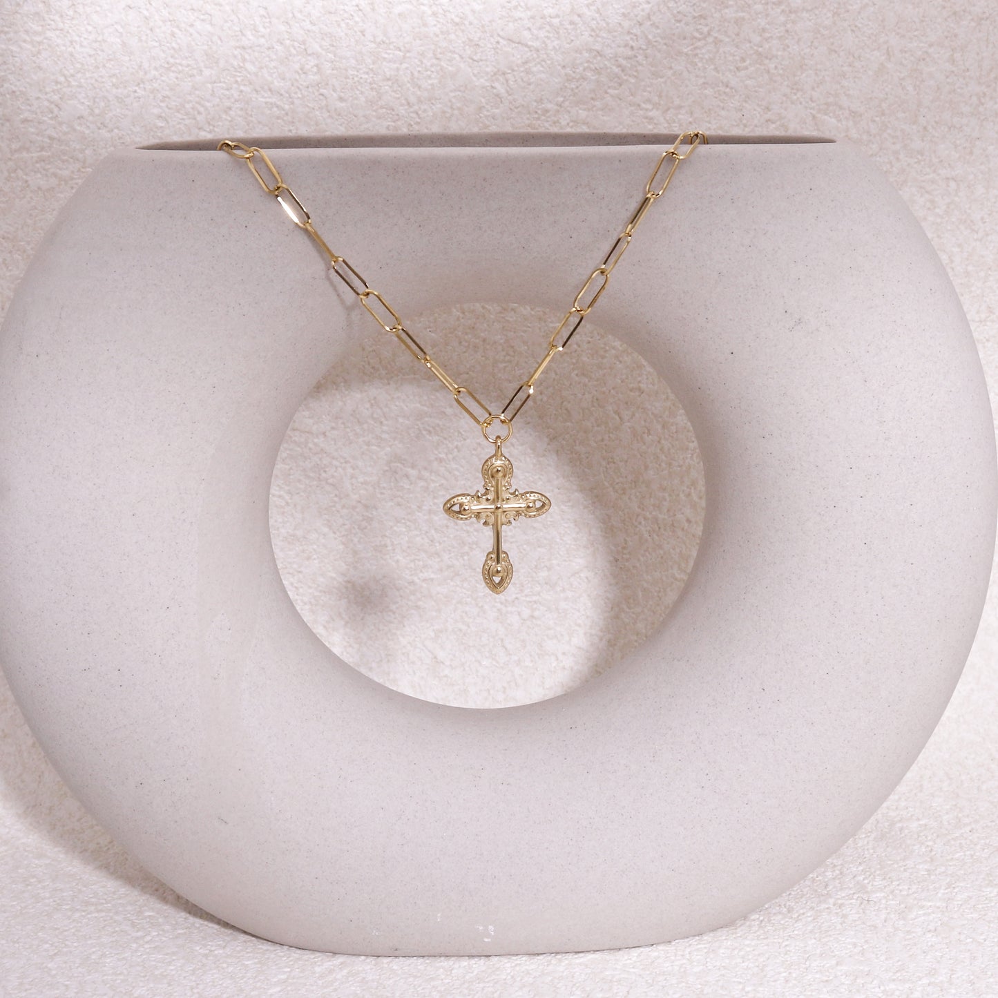 Vintage Filigree Cross Necklace