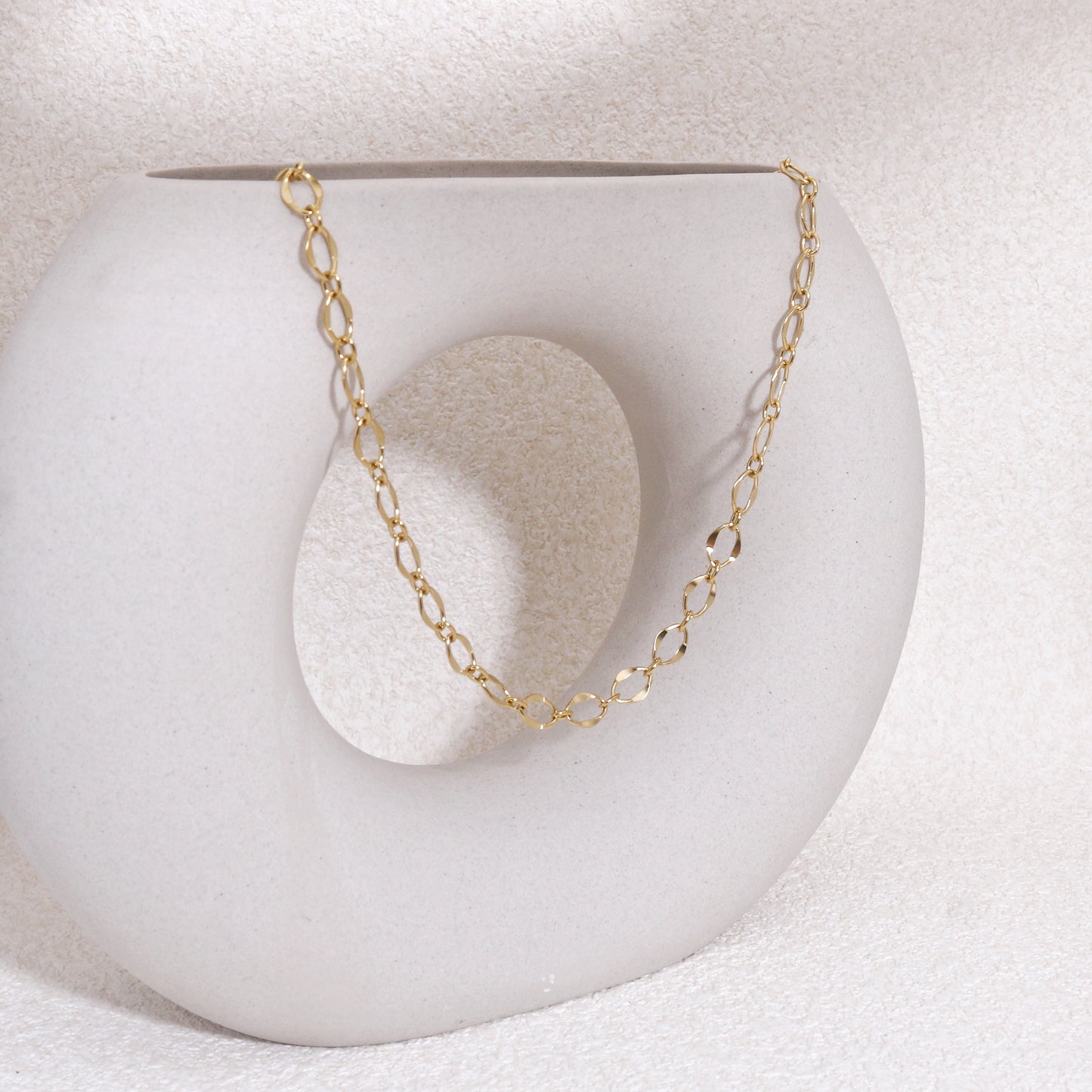 Becky Textured Link Minimalist Necklace