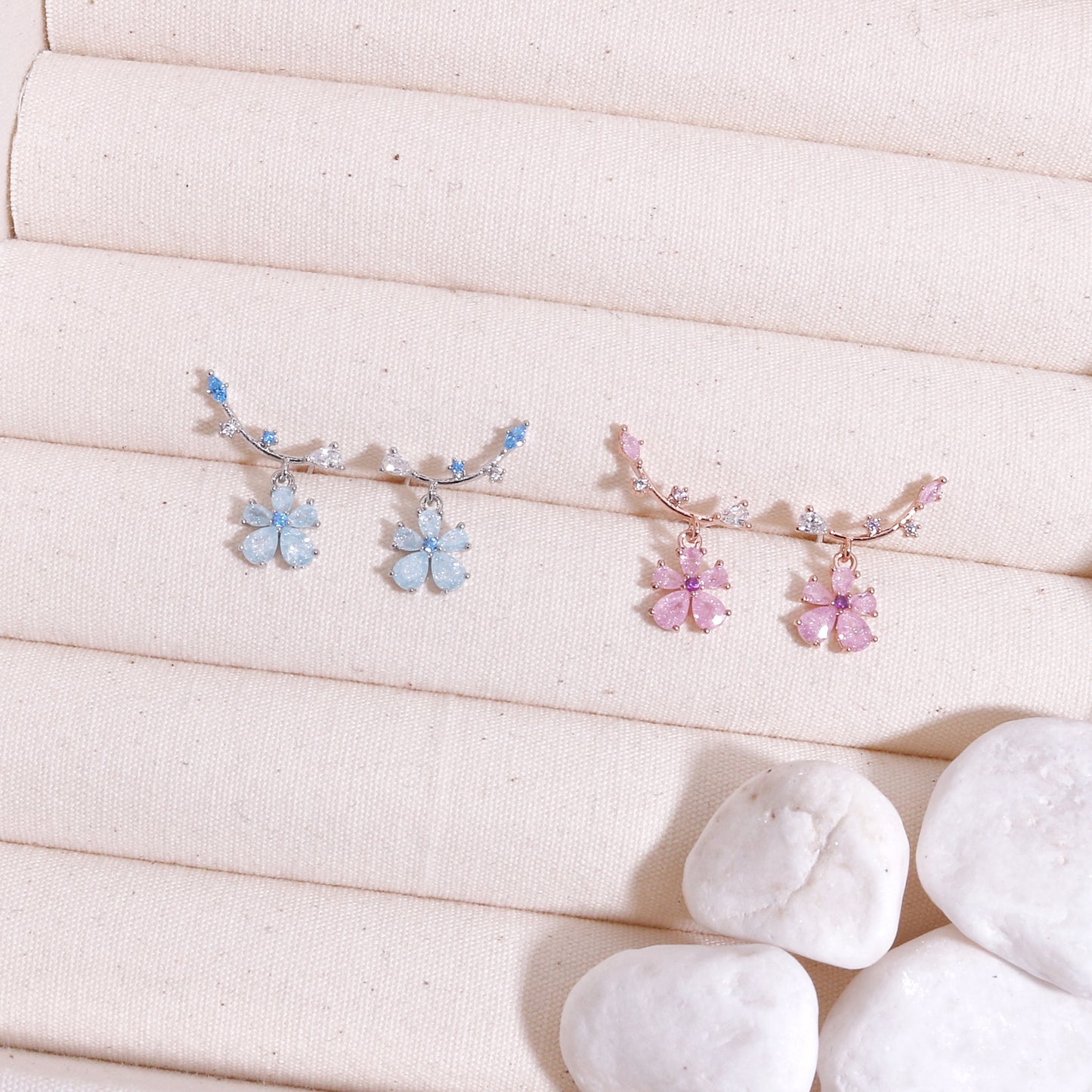 Mileena Delicate Floral Climber Earrings