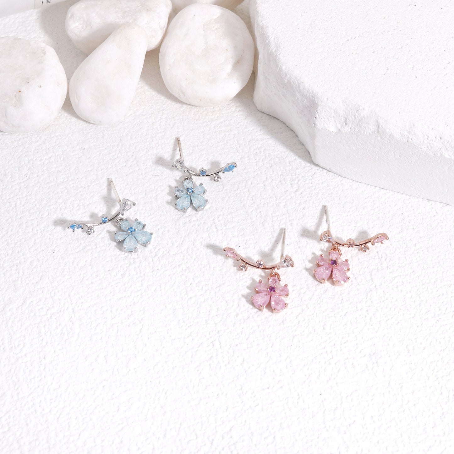 Mileena Delicate Floral Climber Earrings
