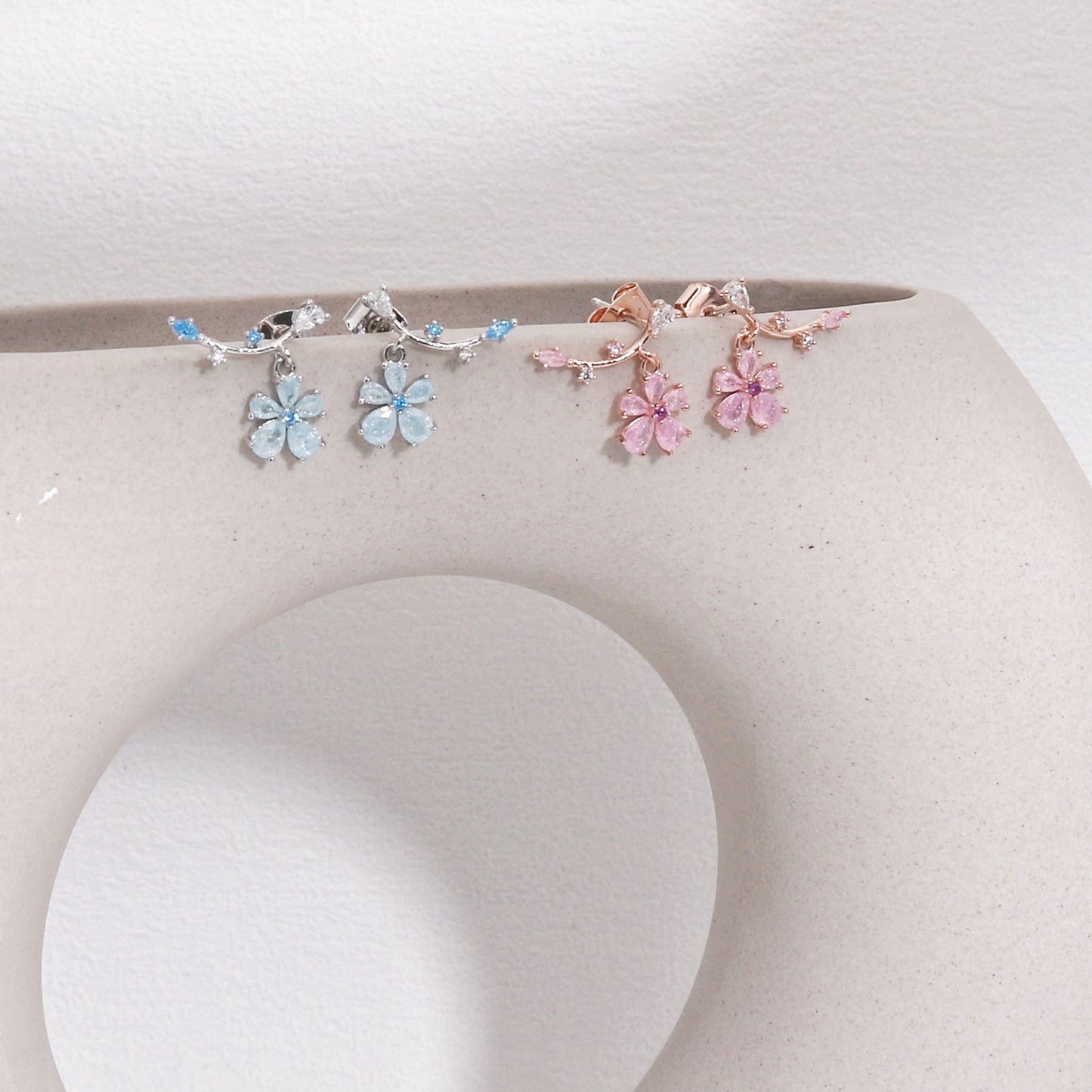 Mileena Delicate Floral Climber Earrings