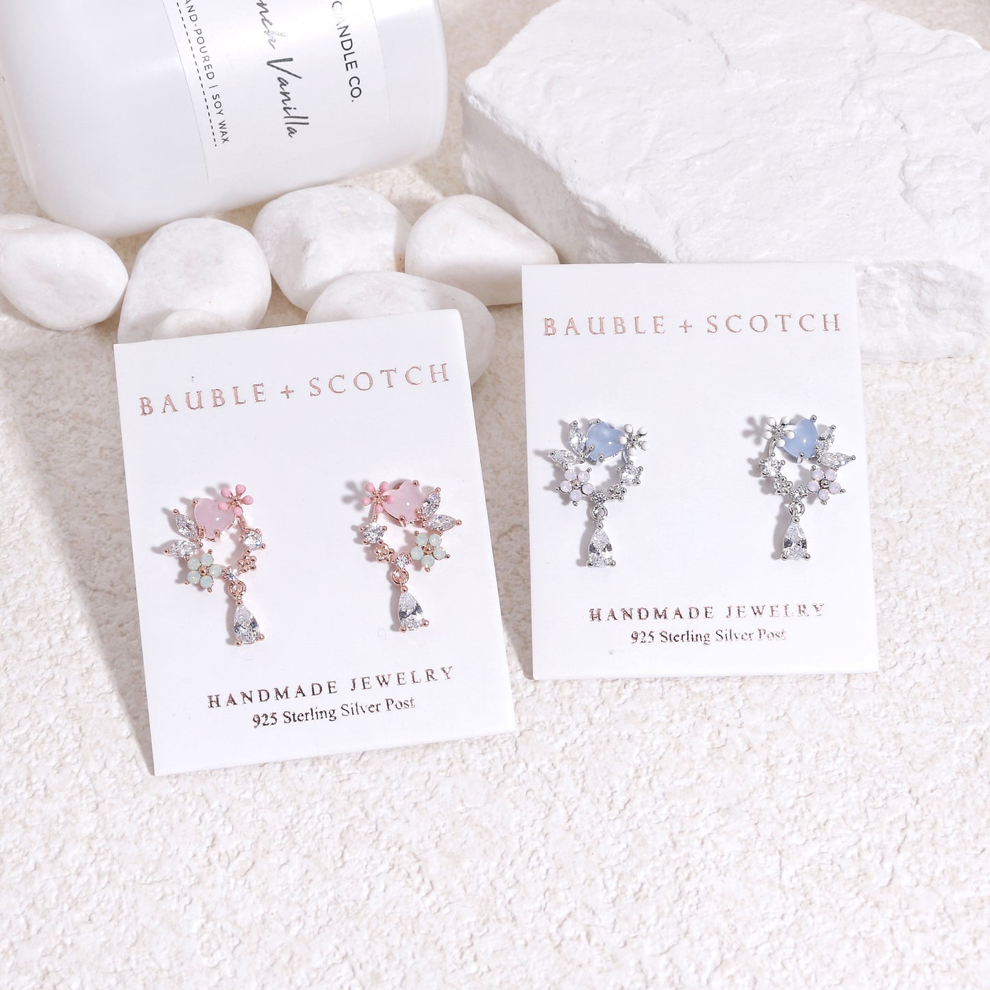 Rose Floral Bouquet Drop Dangle Earrings