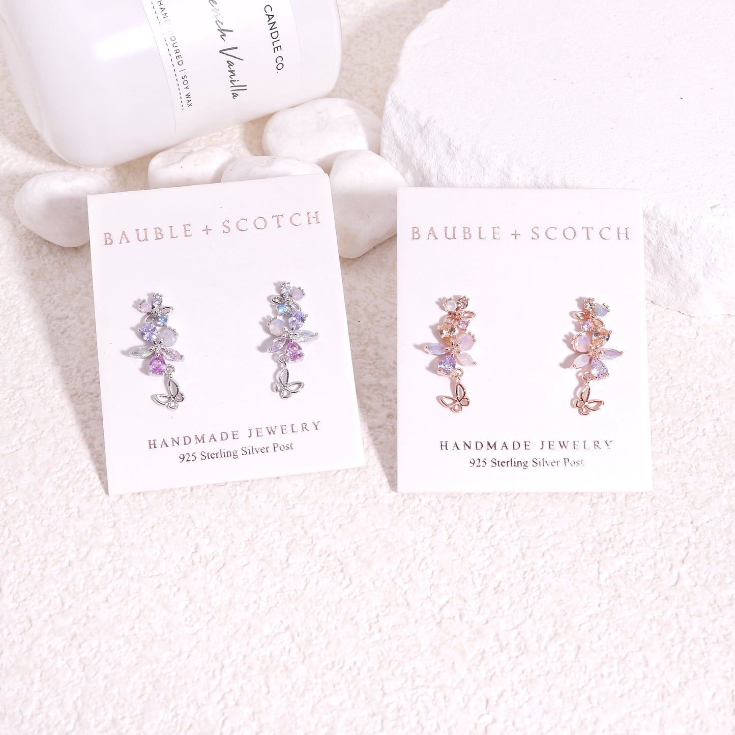 Rose Floral Bouquet Drop Dangle Earrings