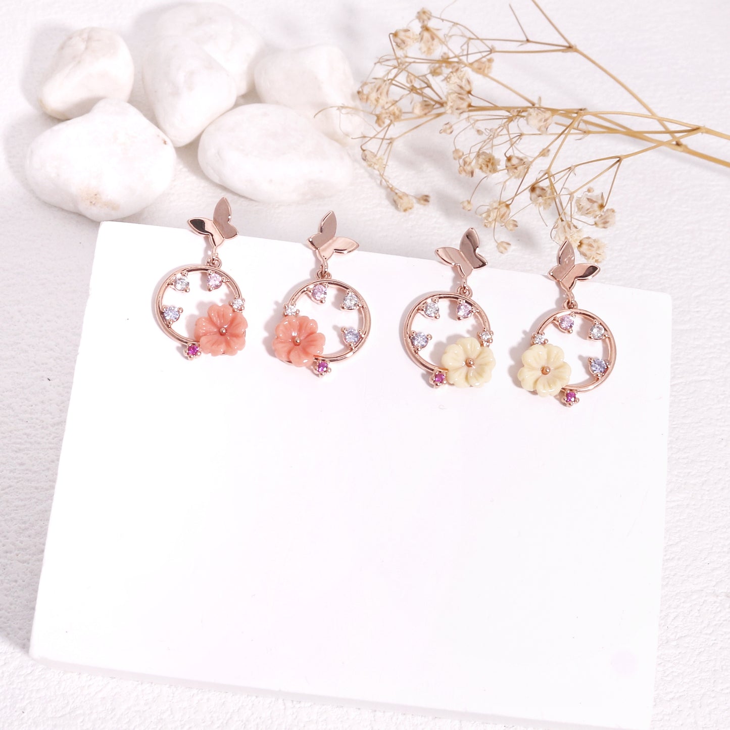 Shanice Delicate Butterfly and Flower Earrings