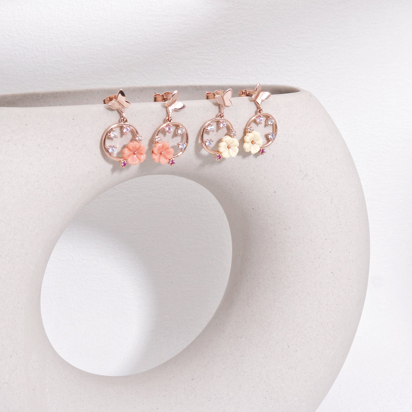 Shanice Delicate Butterfly and Flower Earrings
