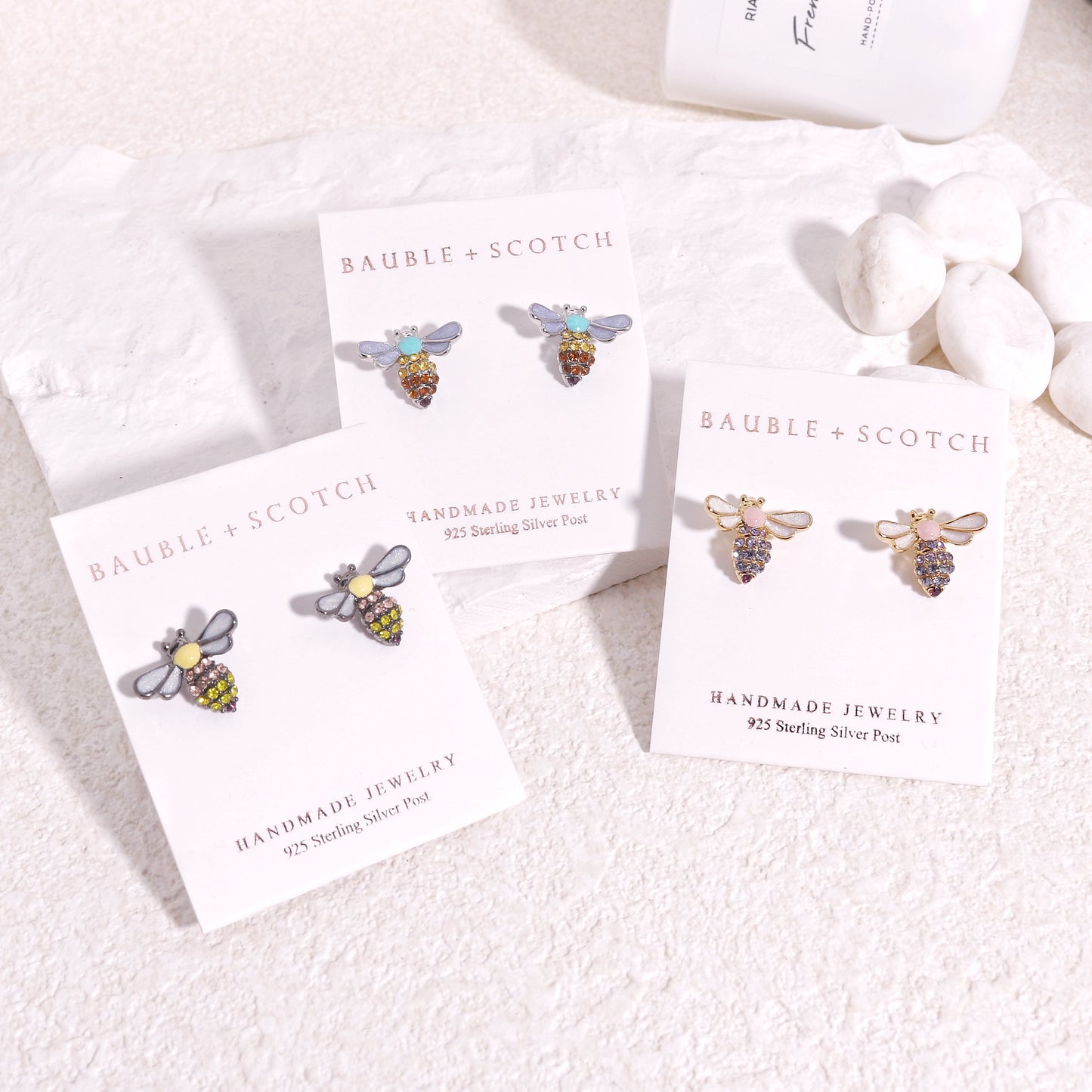 Hilaria Mini CZ Bumble Bee Stud Earrings