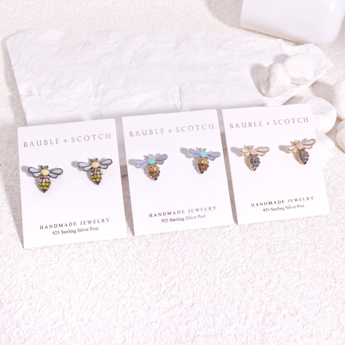 Hilaria Mini CZ Bumble Bee Stud Earrings