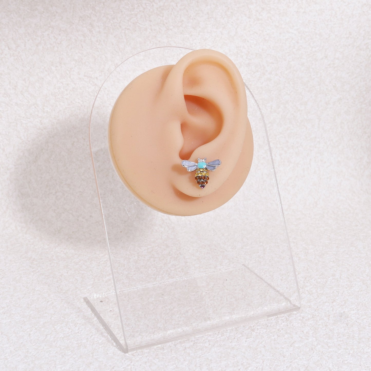 Hilaria Mini CZ Bumble Bee Stud Earrings