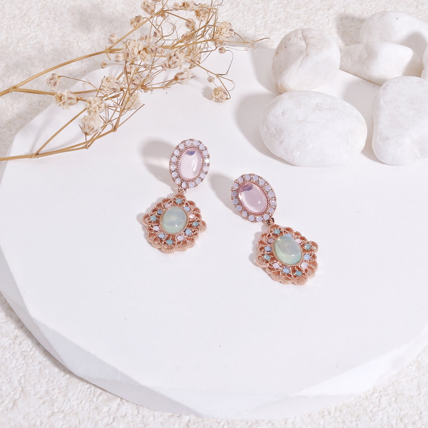 Jacqueline French Vintage Filigree Drop Earrings