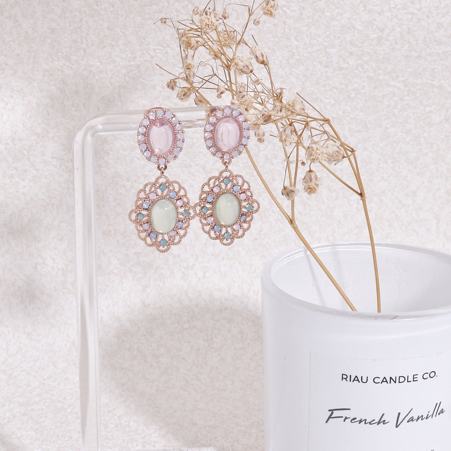Jacqueline French Vintage Filigree Drop Earrings