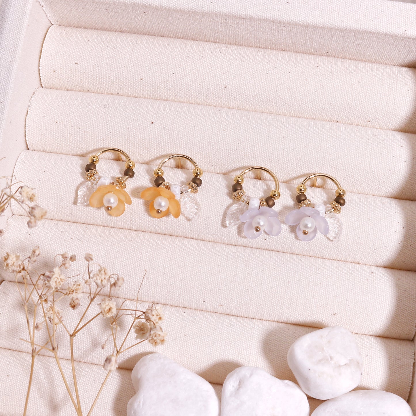 Shia Boho-Chic Floral Drop Earrings