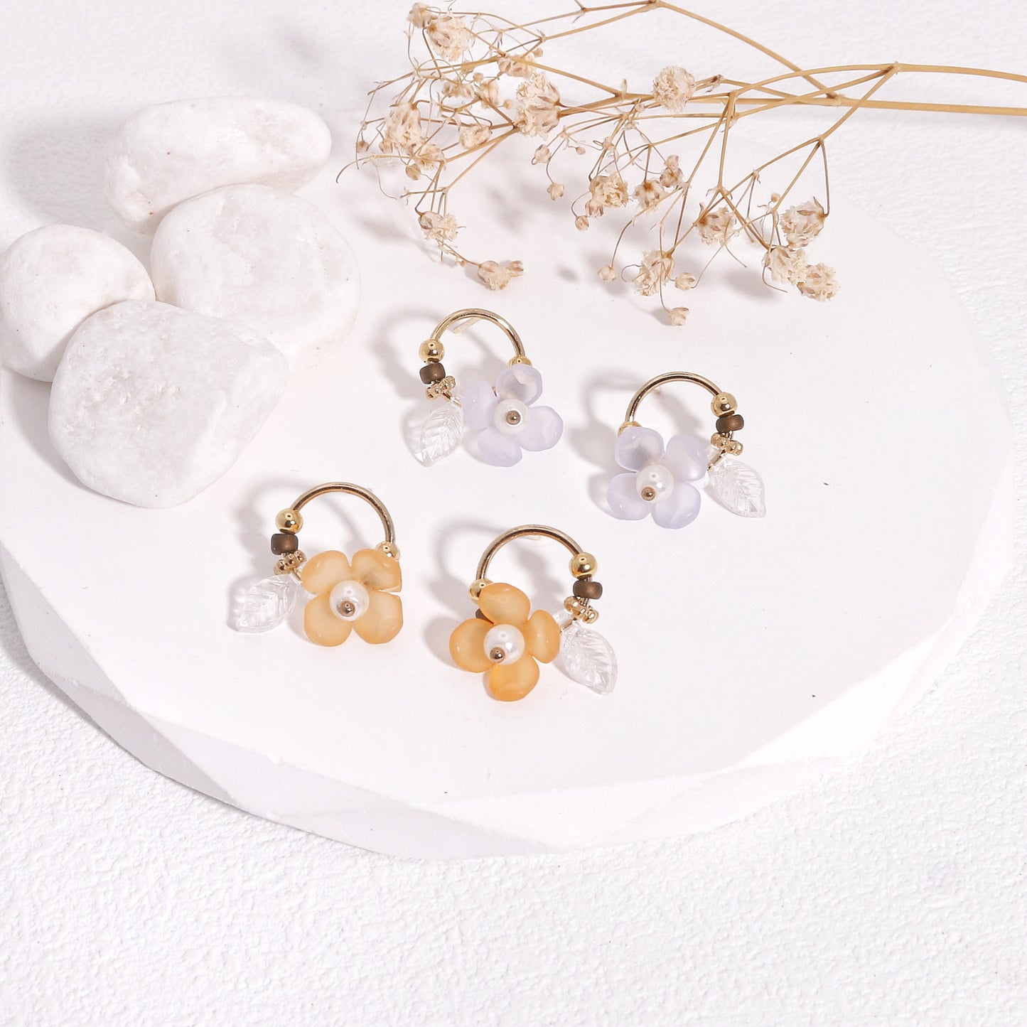 Shia Boho-Chic Floral Drop Earrings