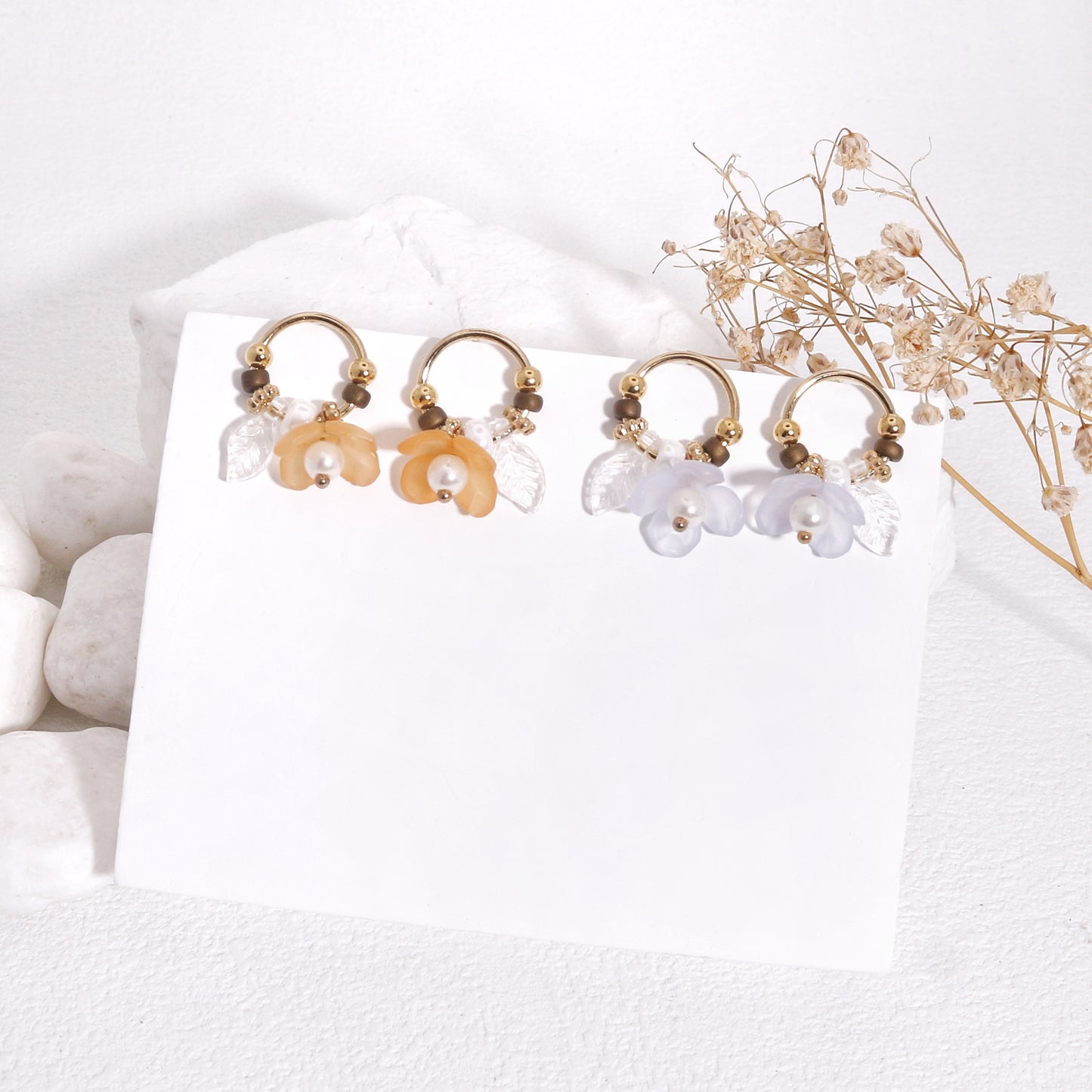 Shia Boho-Chic Floral Drop Earrings