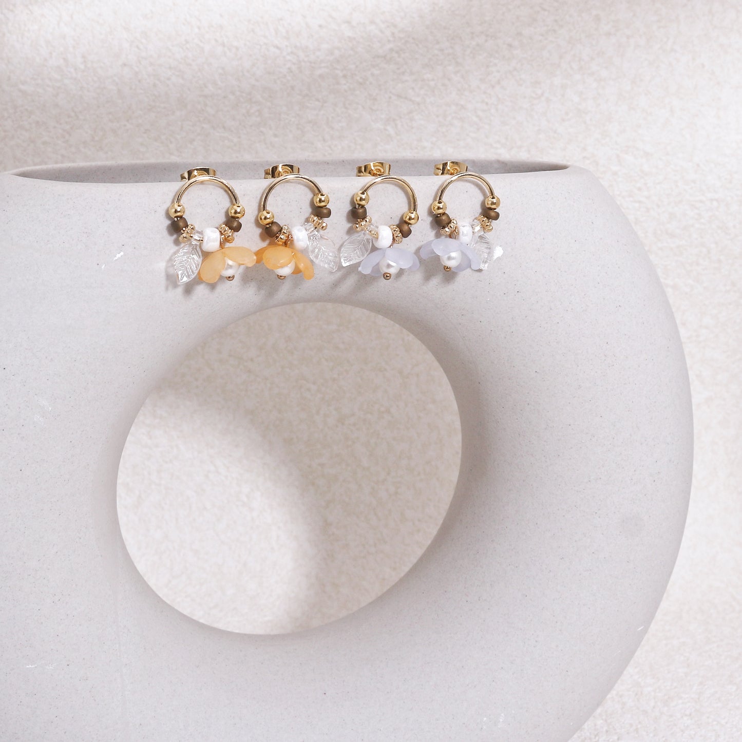 Shia Boho-Chic Floral Drop Earrings