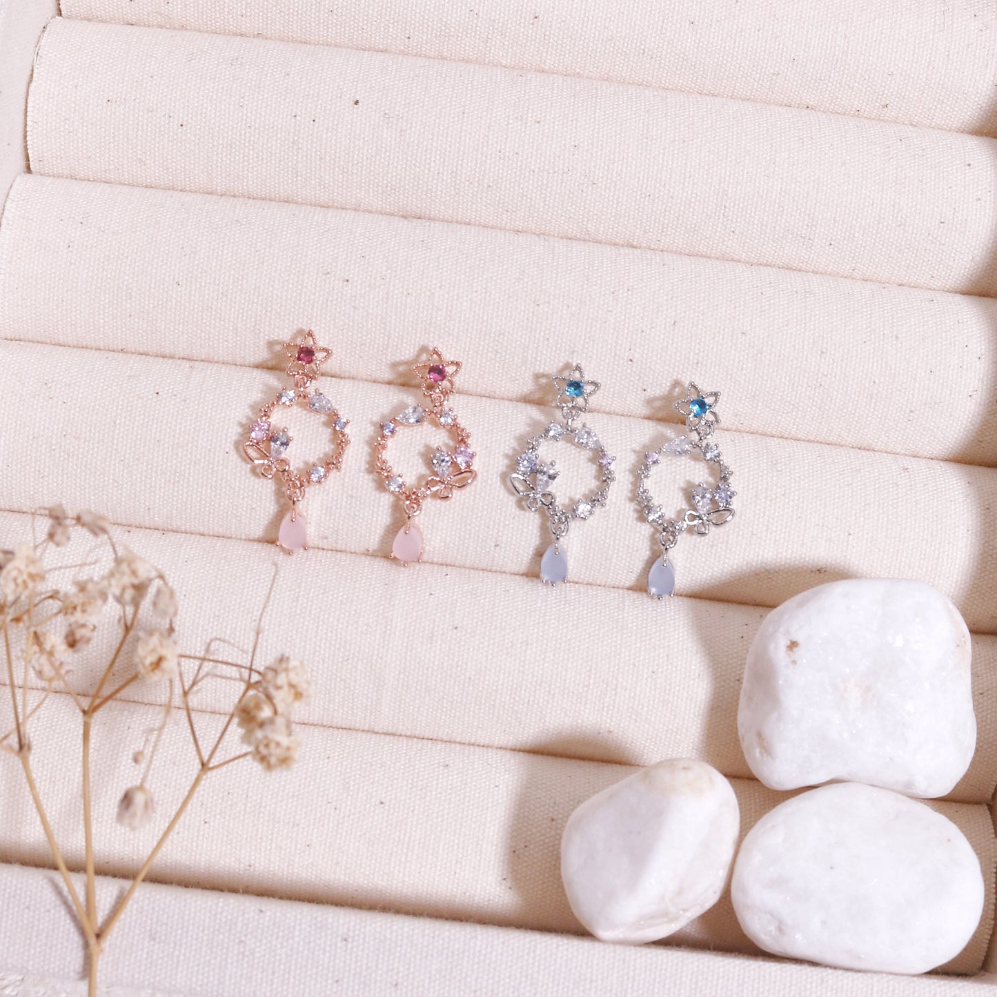 Jasmine Delicate Floral Crystal Earrings