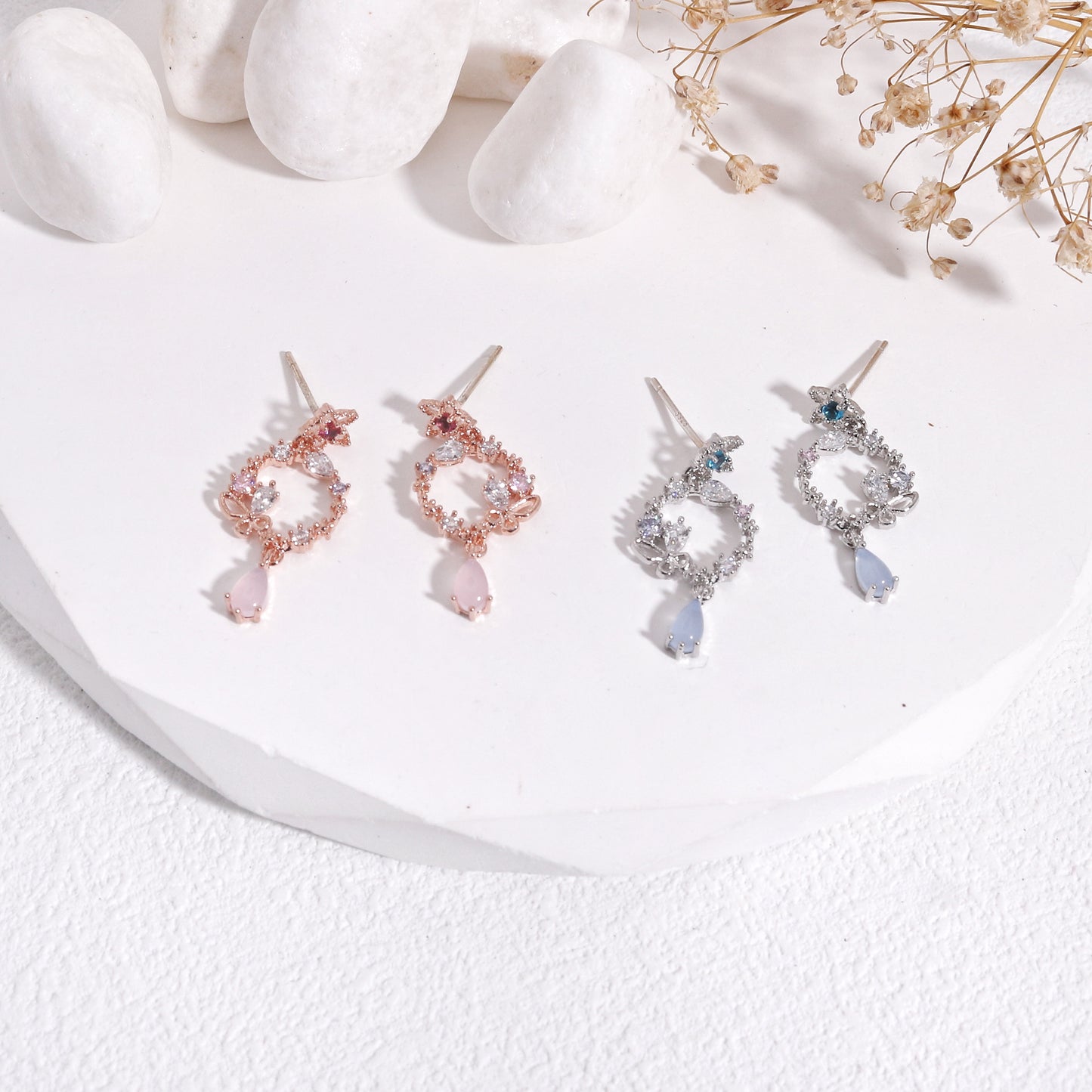 Jasmine Delicate Floral Crystal Earrings