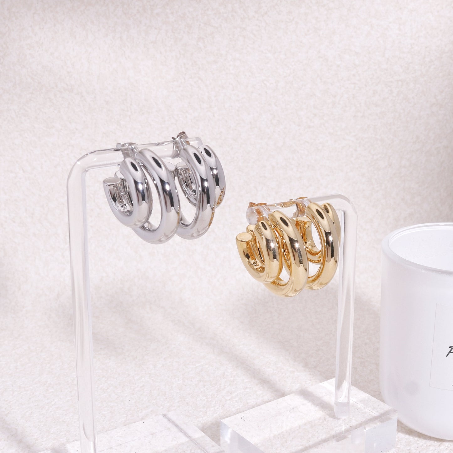 Paulina Modern Statement Tube Hoop Earrings