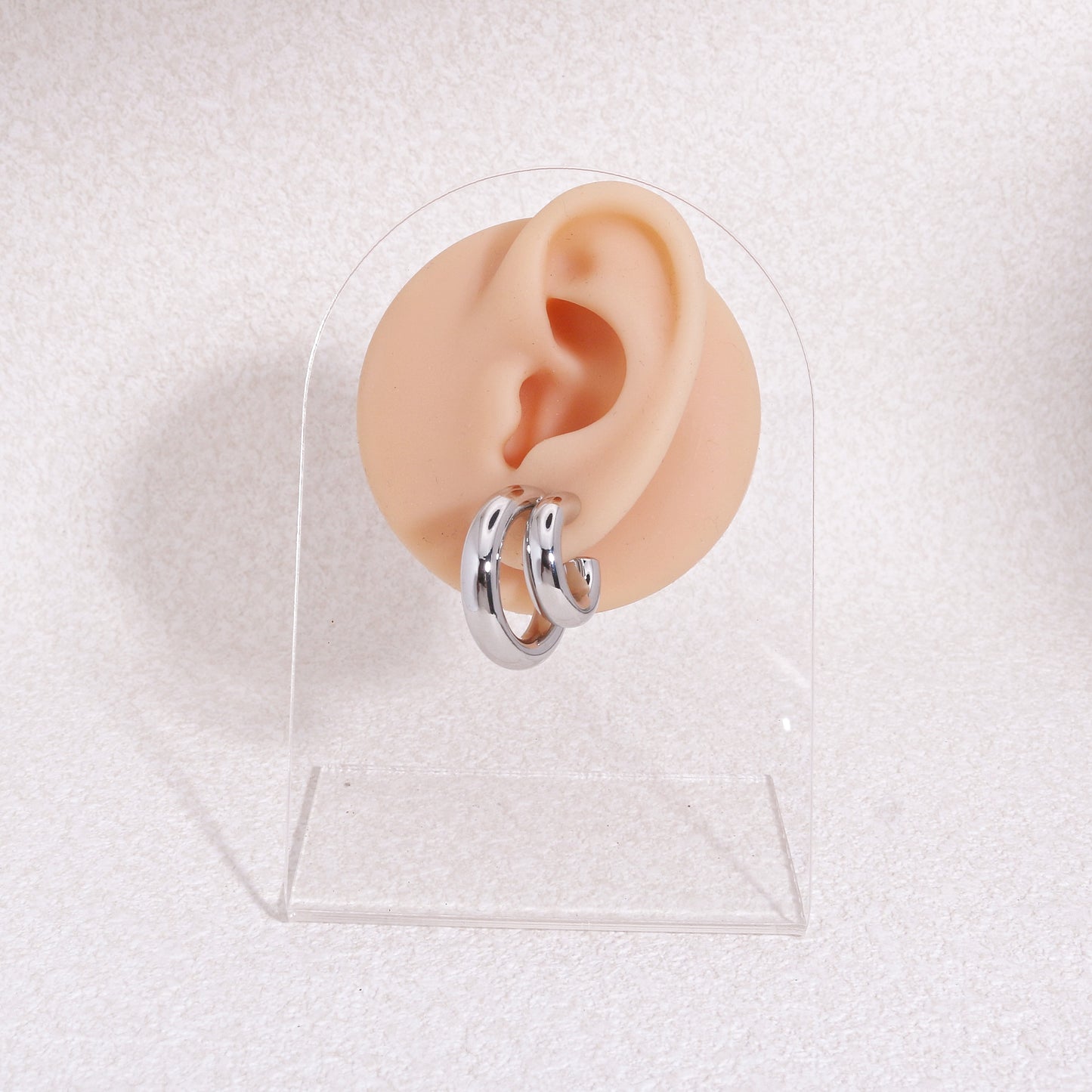 Paulina Modern Statement Tube Hoop Earrings